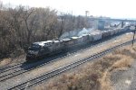 NS 4005 leads a train out of Enola yard